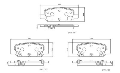Bremžu uzliku kompl., Disku bremzes BREMBO P 09 027E