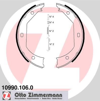 Bremžu loku kompl., Stāvbremze ZIMMERMANN 10990.106.0