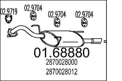 Глушитель выхлопных газов конечный MTS 01.68880