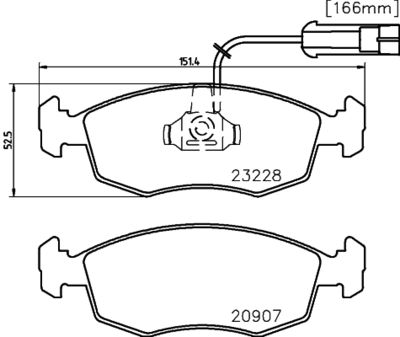 HELLA PAGID 8DB355008521 Bremžu uzliku kompl