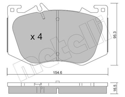 Bremžu uzliku kompl., Disku bremzes METELLI 22-1269-0