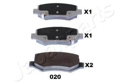 Bremžu uzliku kompl., Disku bremzes JAPANPARTS PP-020AF