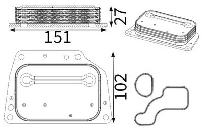 Eļļas radiators, Motoreļļa MAHLE CLC 420 000S