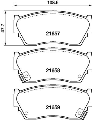 Bremžu uzliku kompl., Disku bremzes HELLA PAGID 8DB 355 016-351