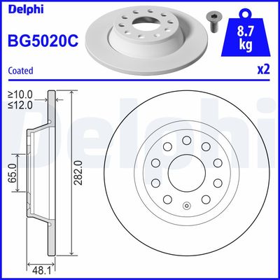 Тормозной диск DELPHI BG5020C