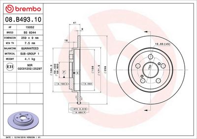 Bremžu diski BREMBO 08.B493.10