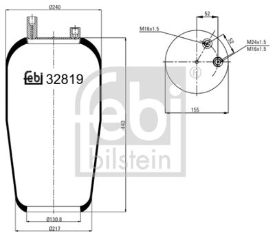 Pneimoatsperes spilvens, Pneimopiekare FEBI BILSTEIN 32819