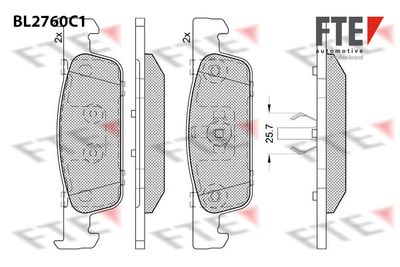 Bremžu uzliku kompl., Disku bremzes FTE 9011094