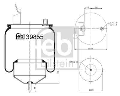 Pneimoatsperes spilvens, Pneimopiekare FEBI BILSTEIN 39855