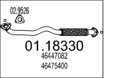 Труба выхлопного газа MTS 01.18330