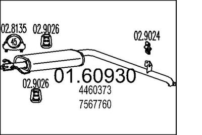 Глушитель выхлопных газов конечный MTS 01.60930