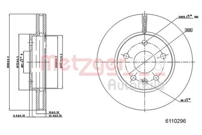 Тормозной диск METZGER 6110296
