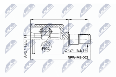 Шарнирный комплект, приводной вал NTY NPW-ME-002