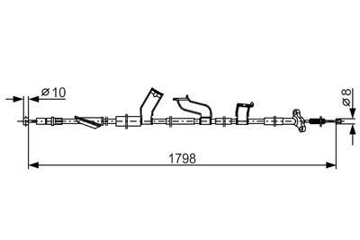 Тросик, cтояночный тормоз BOSCH 1 987 482 788