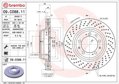 Bremžu diski BREMBO 09.C088.11