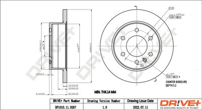 Тормозной диск Dr!ve+ DP1010.11.0267