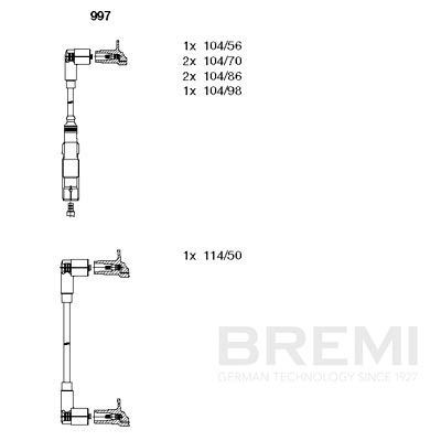 Augstsprieguma vadu komplekts BREMI 997