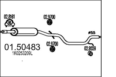 Средний глушитель выхлопных газов MTS 01.50483