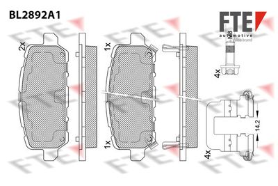 Bremžu uzliku kompl., Disku bremzes FTE 9011132