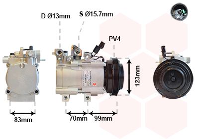 Компрессор, кондиционер VAN WEZEL 8200K197