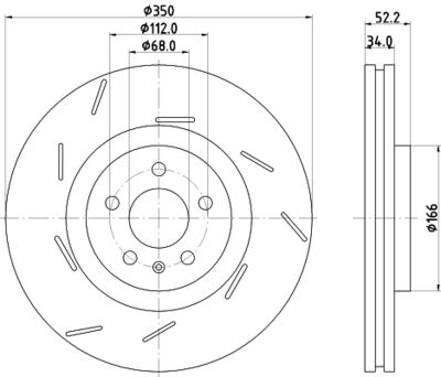 Bremžu diski HELLA PAGID 8DD 355 134-361