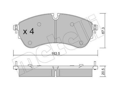 Bremžu uzliku kompl., Disku bremzes METELLI 22-1173-0