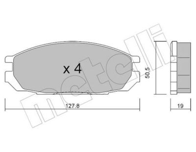 Bremžu uzliku kompl., Disku bremzes METELLI 22-0409-0