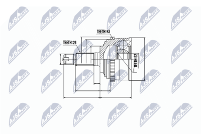 Шарнирный комплект, приводной вал NTY NPZ-HD-038