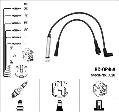 Augstsprieguma vadu komplekts NGK 0828