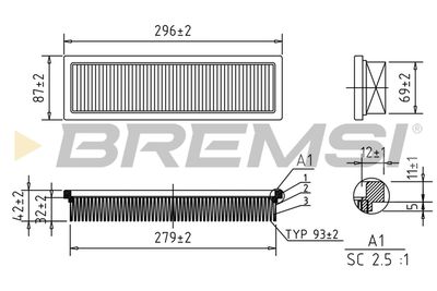 Воздушный фильтр BREMSI FA1658