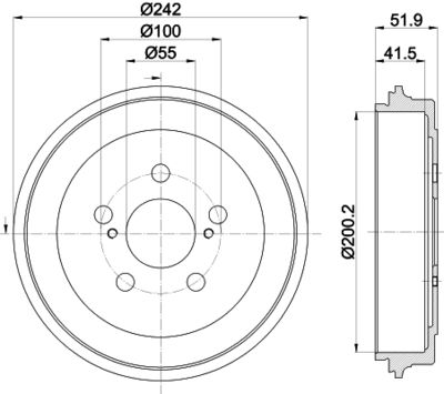 Тормозной барабан HELLA 8DT 355 303-601