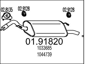 Глушитель выхлопных газов конечный MTS 01.91820