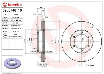 Bremžu diski BREMBO 09.6746.10