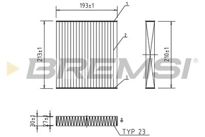 Фильтр, воздух во внутренном пространстве BREMSI FC0099A