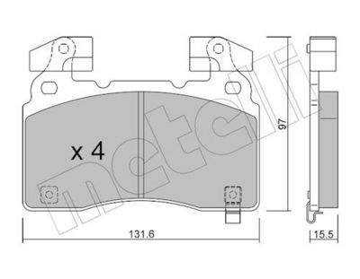 Bremžu uzliku kompl., Disku bremzes METELLI 22-1179-0