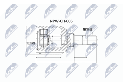 Šarnīru komplekts, Piedziņas vārpsta NTY NPW-CH-005