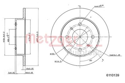 Bremžu diski METZGER 6110139
