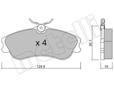 Bremžu uzliku kompl., Disku bremzes METELLI 22-0217-1