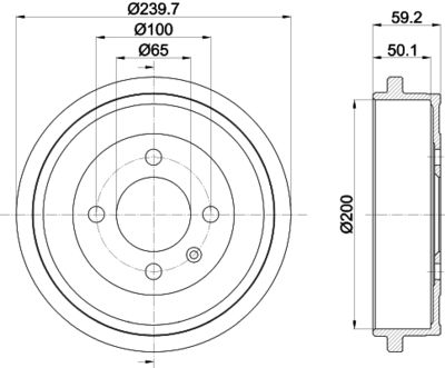 Bremžu trumulis HELLA PAGID 8DT 355 301-571