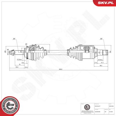 Piedziņas vārpsta ESEN SKV 40SKV046