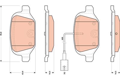 Комплект тормозных колодок, дисковый тормоз TRW GDB1894