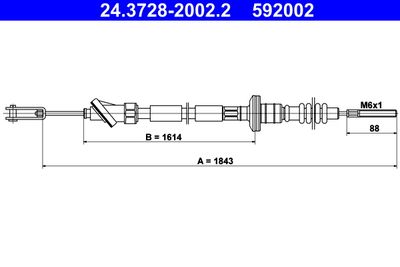 Трос, управление сцеплением ATE 24.3728-2002.2