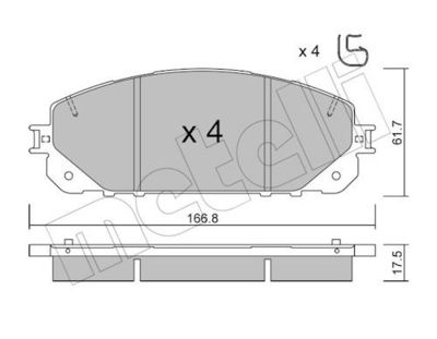 Комплект тормозных колодок, дисковый тормоз METELLI 22-1000-0