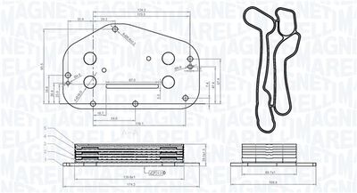 масляный радиатор, двигательное масло MAGNETI MARELLI 350300004500