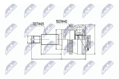 Šarnīru komplekts, Piedziņas vārpsta NTY NPZ-SU-033