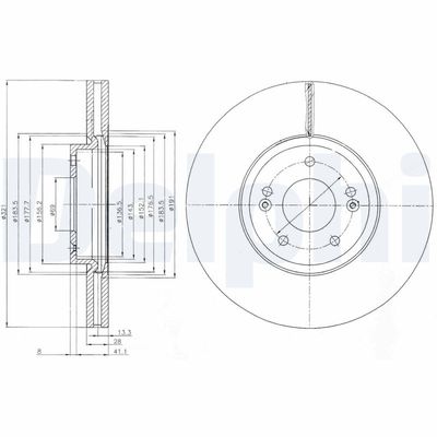 Тормозной диск DELPHI BG9056C