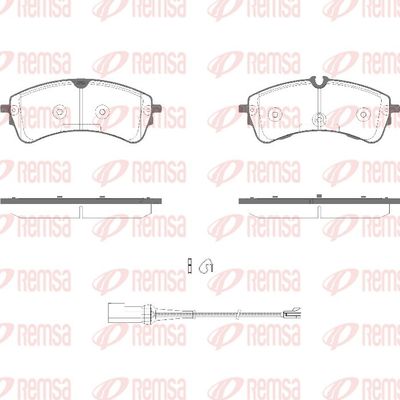 Комплект тормозных колодок, дисковый тормоз REMSA 1941.01