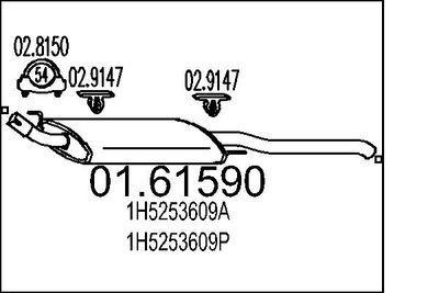 Глушитель выхлопных газов конечный MTS 01.61590