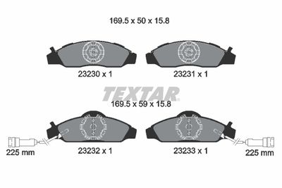 Комплект тормозных колодок, дисковый тормоз TEXTAR 2323001
