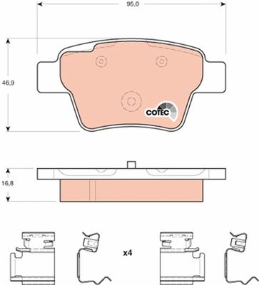 Комплект тормозных колодок, дисковый тормоз TRW GDB1678